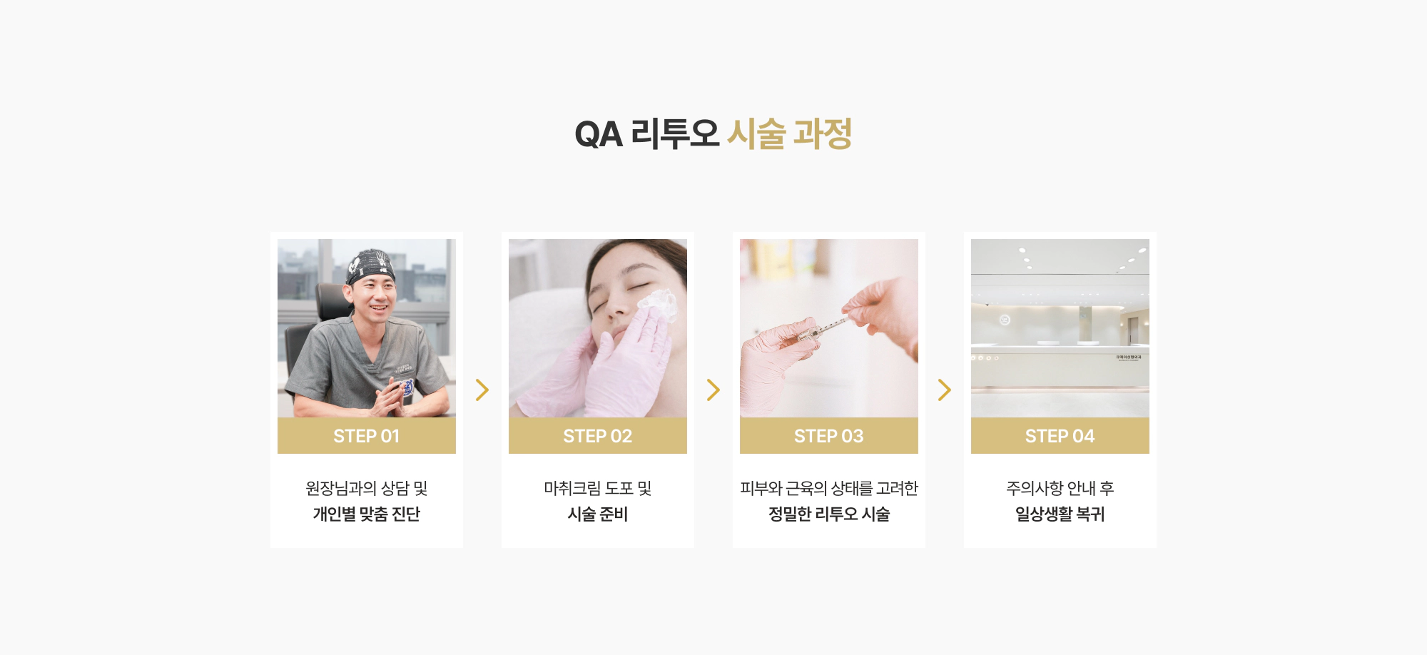 QA 리투오 시술 과정 STEP 01~04